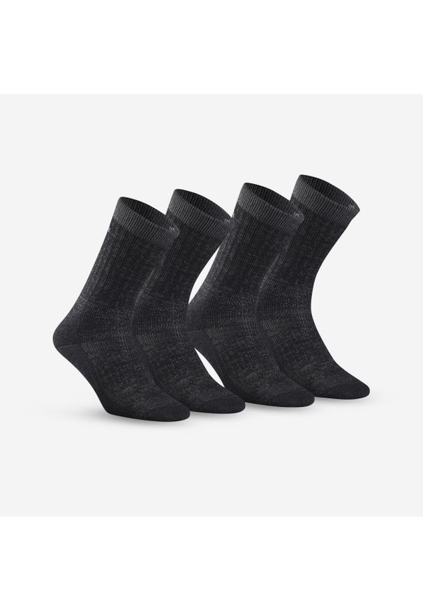 quechua - Skarpety turystyczne Quechua SH900 Mid. Kolor: szary, wielokolorowy, czarny. Materiał: wełna, poliamid, elastan. Sport: turystyka piesza