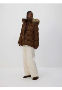 Reserved - Pikowana kurtka - brązowy. Kolor: brązowy. Materiał: tkanina #1