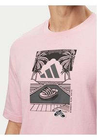 Adidas - adidas T-Shirt Summer Slides Graphic KG5393 Różowy Regular Fit. Kolor: różowy. Materiał: bawełna #4