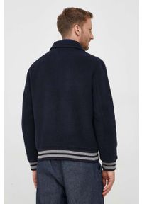 TOMMY HILFIGER - Tommy Hilfiger kurtka wełniana kolor granatowy przejściowa. Kolor: niebieski. Materiał: wełna #7