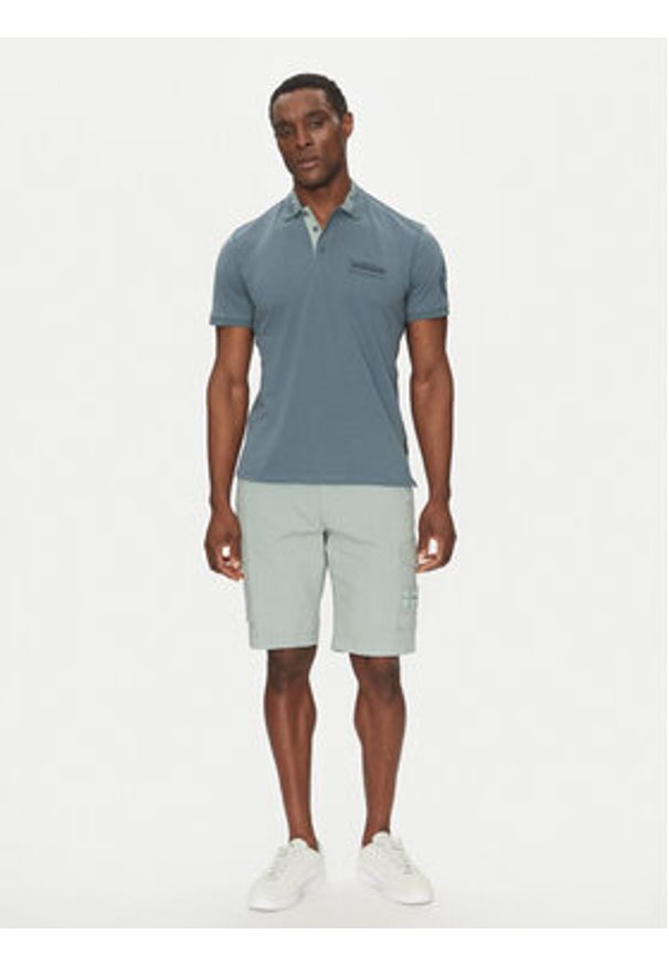 Napapijri Polo E-Amundsen NP0A4IN9 Niebieski Regular Fit. Typ kołnierza: polo. Kolor: niebieski. Materiał: bawełna
