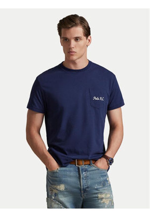 Polo Ralph Lauren T-Shirt 710B16610001 Granatowy Regular Fit. Typ kołnierza: polo. Kolor: niebieski. Materiał: bawełna