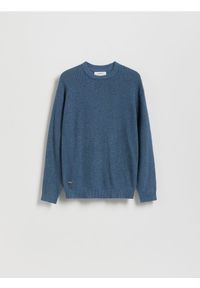 Reserved - Bawełniany sweter - granatowy. Kolor: niebieski. Materiał: bawełna #1