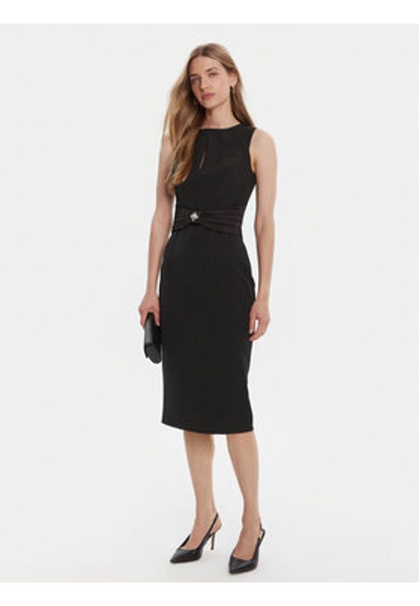 Rinascimento Sukienka koktajlowa CFC0125073003 Czarny Slim Fit. Kolor: czarny. Materiał: syntetyk. Styl: wizytowy