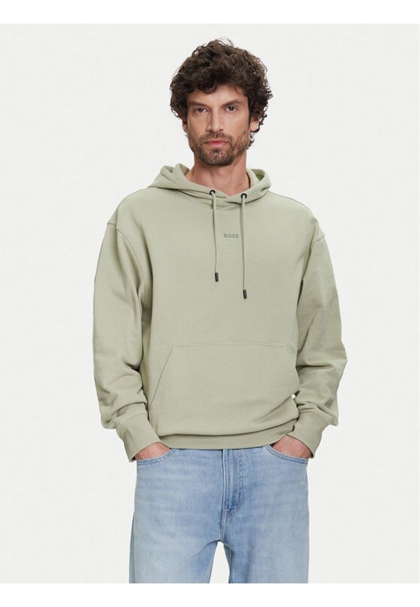 BOSS Bluza WeSmallhood 50514530 Zielony Regular Fit. Kolor: zielony. Materiał: bawełna