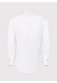 Pako Lorente - PAKO LORENTE – Biała koszula w granatowo-czerwony mikrowzór. Kolor: czerwony, biały, niebieski, wielokolorowy. Materiał: bawełna, elastan #3