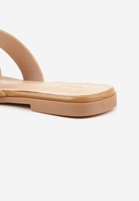 Born2be - Beżowe Klapki VICES Casual z Kwadratowym Noskiem i Wycięciami Zepaela. Okazja: na co dzień. Kolor: beżowy. Materiał: jeans. Styl: casual #3