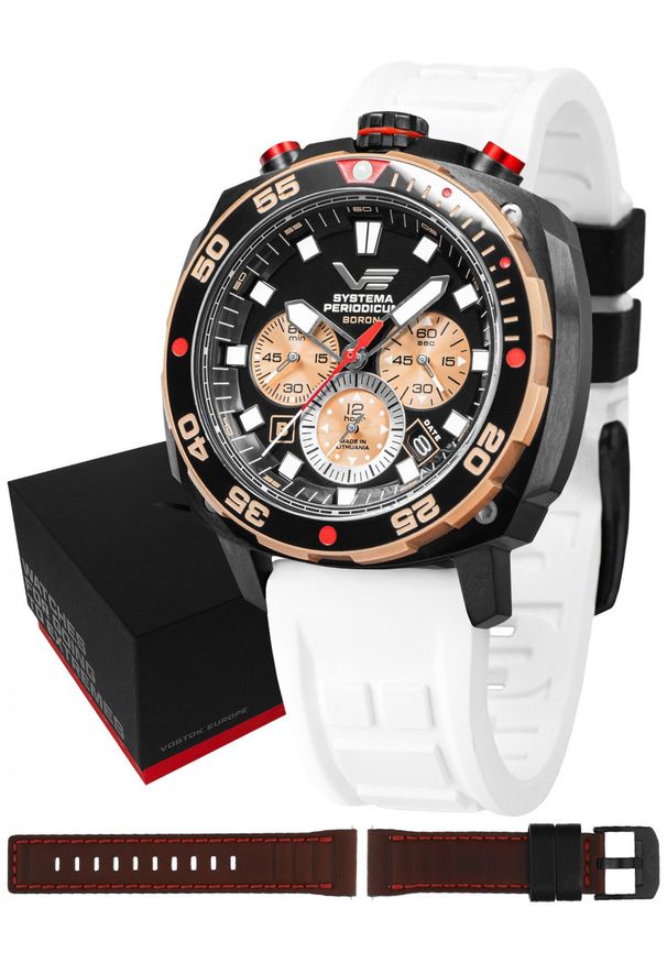 Zegarek męski Vostok Europe VK67-650E721SW biały. Kolor: biały