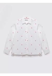 Big-Star - Koszula damska z wyhaftowanymi serduszkami biała Erin 100. Kolor: biały. Materiał: bawełna. Wzór: haft. Styl: elegancki #4