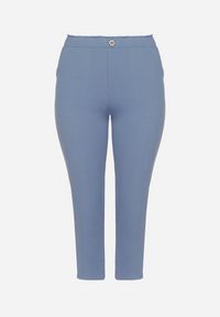 Born2be - Niebieskie Spodnie o Prostym Kroju z Gumką w Talii Filavia. Okazja: na co dzień. Kolor: niebieski. Styl: sportowy, elegancki, casual #3