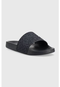 TOMMY HILFIGER - Tommy Hilfiger klapki TH MONOGRAM POOL SLIDE damskie kolor granatowy FW0FW06987. Kolor: niebieski. Materiał: materiał. Wzór: gładki #2