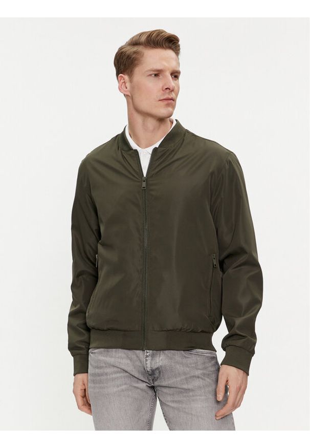 Brave Soul Kurtka bomber MJK-SANJAYKHAKI Khaki Straight Fit. Kolor: brązowy. Materiał: syntetyk