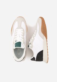 Born2be - Białe Buty Sportowe Sneakersy z Ozdobnymi Naszyciami Aerylia. Kolor: biały. Materiał: jeans. Wzór: aplikacja #5