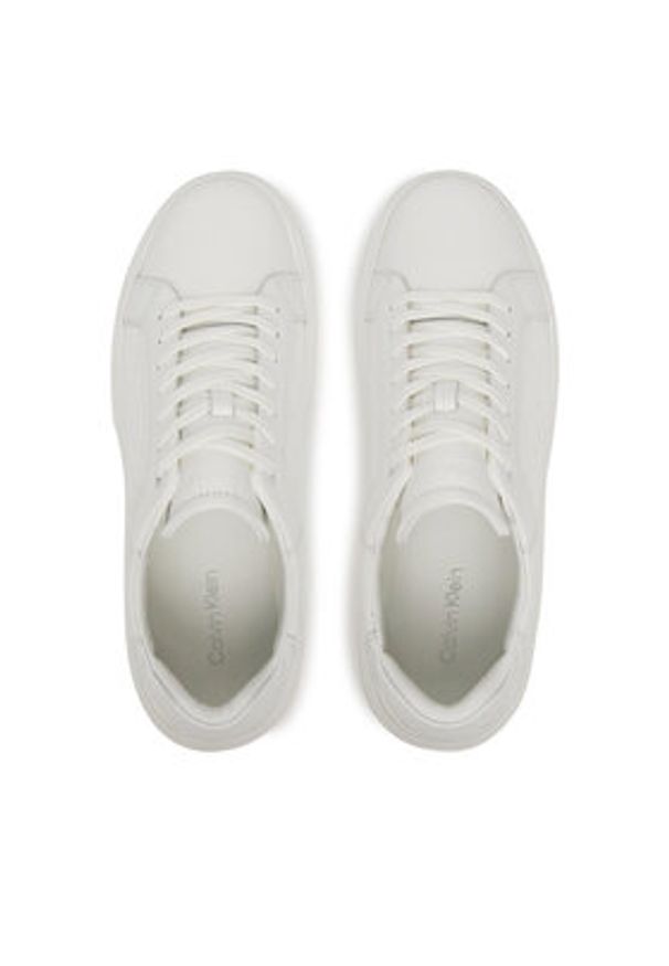 Calvin Klein Sneakersy Chunky Low Top Lace Up Mono HM0HM01970 Biały. Kolor: biały. Materiał: skóra