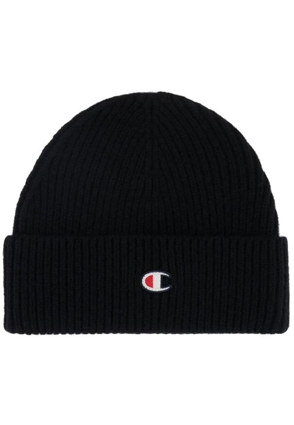 Czapka zimowa Champion wełna + kaszmir beanie męska damska. Kolor: czarny. Materiał: wełna, kaszmir. Sezon: zima. Styl: wakacyjny, elegancki