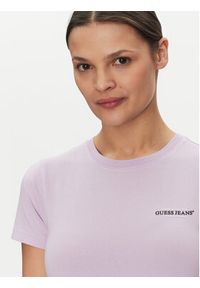Guess Jeans T-Shirt W4YI02 J1314 Fioletowy Slim Fit. Kolor: fioletowy. Materiał: bawełna #5