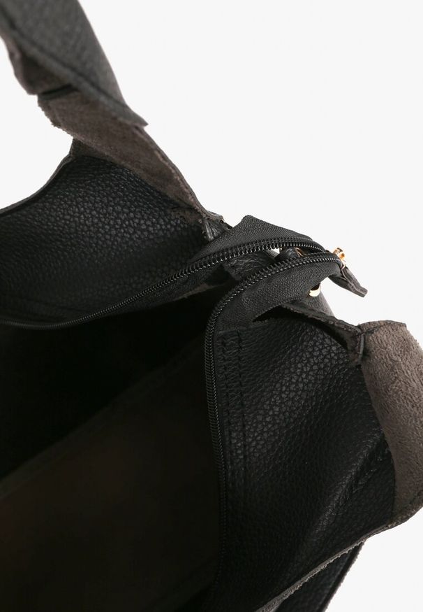 Renee - Czarna Torebka Shopperka z Dodatkową Saszetką Fesanesa. Kolor: czarny. Styl: casual