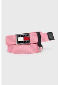 Tommy Jeans pasek NEW WEBBING 2.5 AW0AW11651.PPYY damski kolor różowy. Kolor: różowy. Materiał: poliester #1