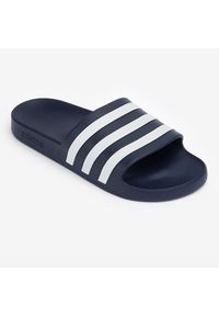 Adidas - Klapki basenowe ADIDAS Adilette Aqua. Okazja: na plażę. Kolor: biały, wielokolorowy, niebieski. Materiał: materiał. Styl: elegancki