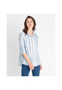 Lee - LEE ONE POCKET SHIRT DAMSKA KOSZULA PASKI SKY BLUE L46KUGLM. Wzór: paski