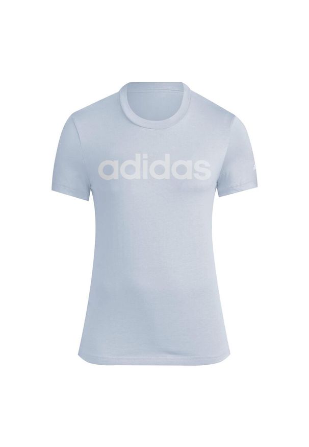 Adidas - T-shirt damski z logo adidas Essentials. Kolor: niebieski, wielokolorowy, biały. Sport: taniec, joga i pilates