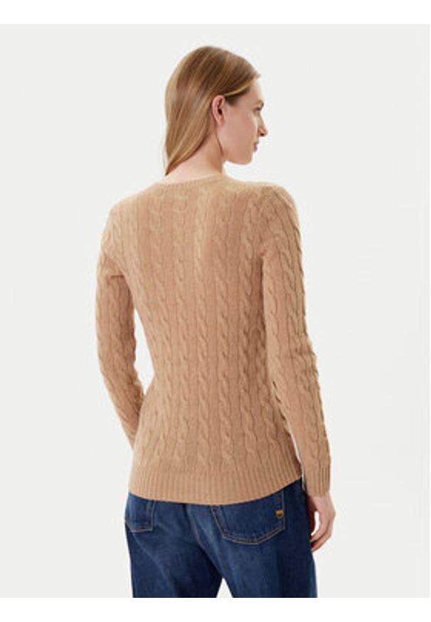 Polo Ralph Lauren Sweter 211971866002 Beżowy Slim Fit. Typ kołnierza: polo. Kolor: beżowy. Materiał: wełna