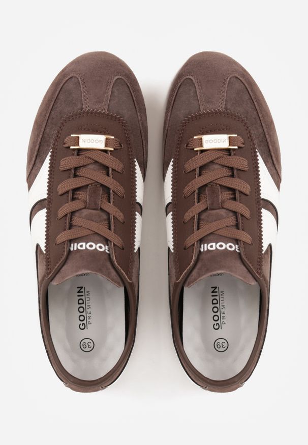 Renee - Brązowe Sneakersy Klasyczne Tenisówki z Zamszu Naturalnego Talanashta. Okazja: na co dzień. Kolor: brązowy. Materiał: zamsz