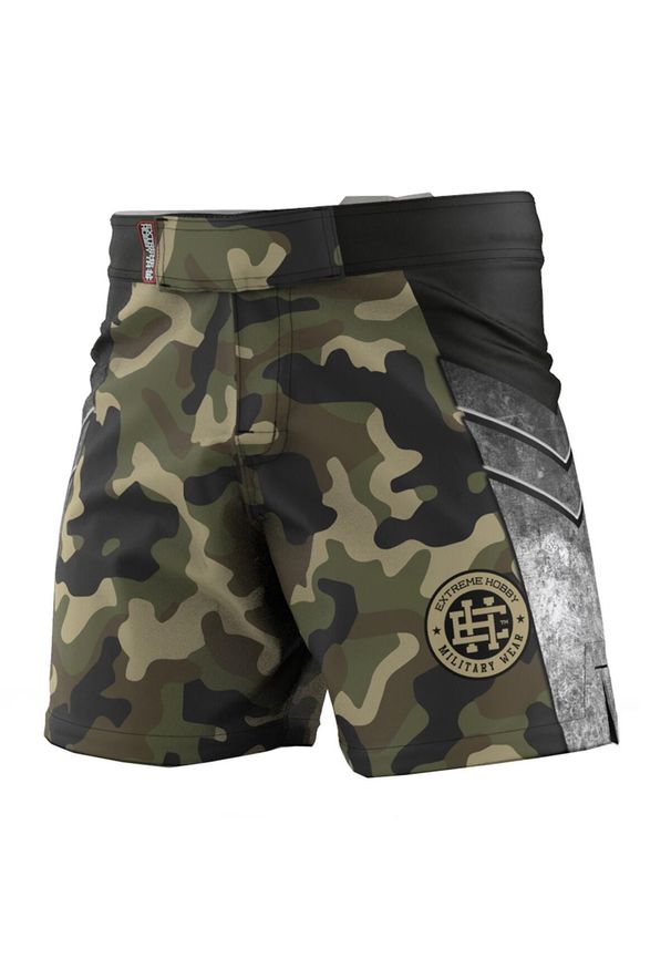 EXTREME HOBBY - Spodenki do MMA męskie Extreme Hobby MILITARY. Kolor: zielony, wielokolorowy, brązowy. Materiał: poliester, elastan. Sport: fitness