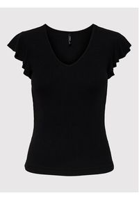 only - ONLY Bluzka Belia 15227187 Czarny Regular Fit. Kolor: czarny. Materiał: wiskoza