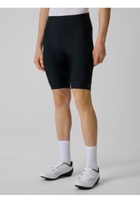 4f - 4F Spodenki kolarskie z żelową wkładką męskie - czarne S. Kolor: czarny. Materiał: materiał, dzianina. Długość: długie. Sport: kolarstwo #2