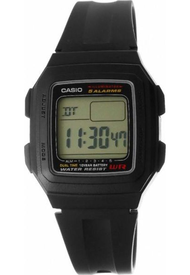 Zegarek Casio Zegarek Męski CASIO F-201WA-1ADF 10 Bar Do pływania