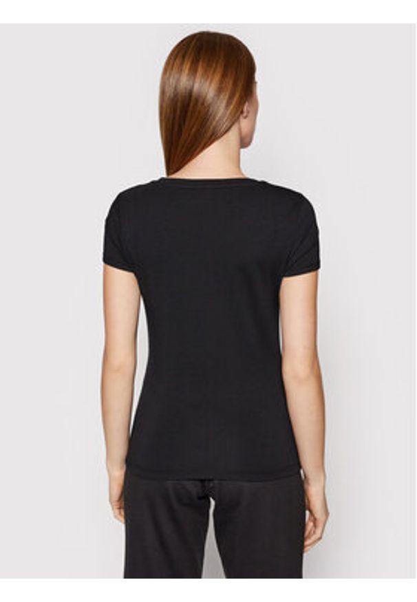 EA7 Emporio Armani T-Shirt 8NTT65 TJDQZ 1200 Czarny Slim Fit. Kolor: czarny. Materiał: bawełna