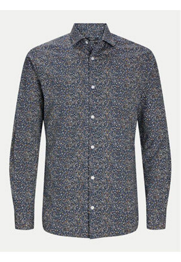 Jack & Jones - Jack&Jones Koszula Blackpool 12260625 Granatowy Slim Fit. Kolor: niebieski. Materiał: bawełna