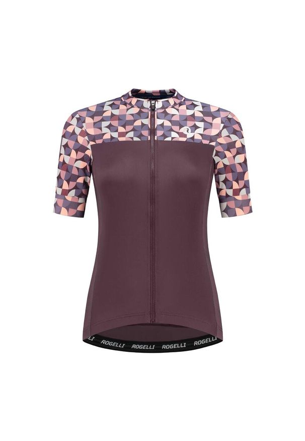 ROGELLI - Damski jersey Rogelli Essential Graphic. Kolor: czerwony, pomarańczowy, brązowy, wielokolorowy. Materiał: jersey. Sport: kolarstwo