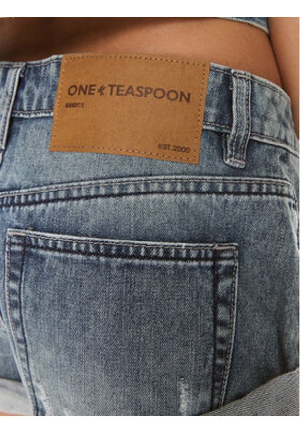 One Teaspoon Szorty jeansowe Bandit 24934A Niebieski Relaxed Fit. Kolor: niebieski. Materiał: bawełna