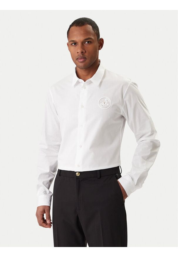 Versace Jeans Couture Koszula 80GALCS0 CNY17 Biały Regular Fit. Kolor: biały. Materiał: bawełna