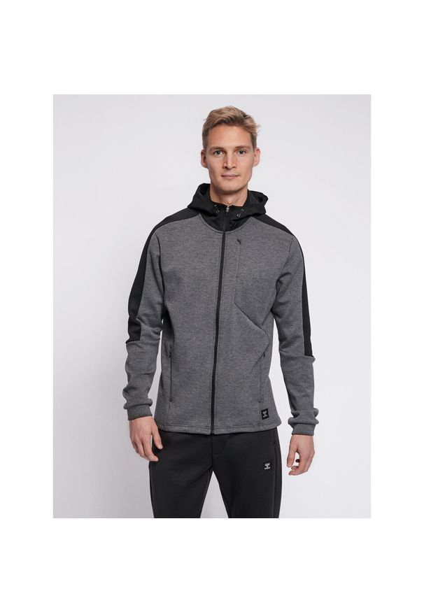 Bluza fitness męska Hummel hmltropper zip z kapturem. Typ kołnierza: kaptur. Kolor: niebieski, szary, wielokolorowy. Sport: fitness