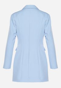 Born2be - Jasnoniebieska Kopertowa Sukienka z Imitacją Kieszeni Talriti. Kolor: niebieski. Typ sukienki: kopertowe. Styl: elegancki #4