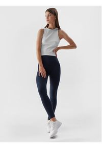 4f - 4F Legginsy 4FAW23TTIGF108 Granatowy Regular Fit. Kolor: niebieski. Materiał: bawełna #4