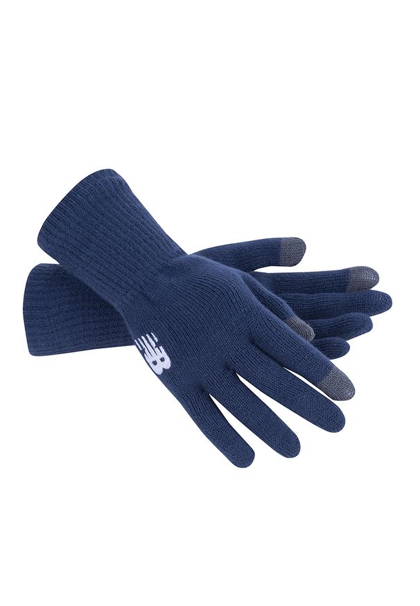 Rękawiczki New Balance LAH13006NGO – granatowe. Kolor: niebieski. Materiał: włókno, akryl. Sezon: zima