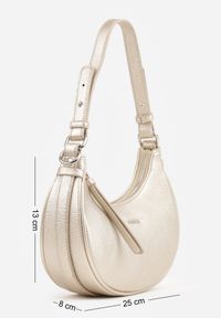 Renee - Złota Torebka Bagietka w Kształcie Półksiężyca z Paskiem Crossbody Dianialla. Kolor: złoty. Styl: casual #5
