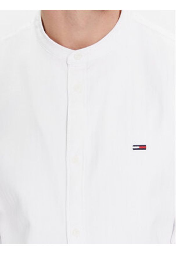 Tommy Jeans Koszula Mao DM0DM18332 Biały Regular Fit. Kolor: biały. Materiał: bawełna