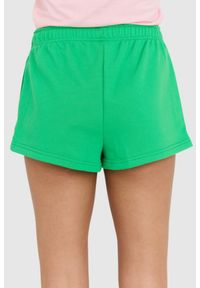 Juicy Couture - JUICY COUTURE Zielone szorty damskie anya recycled z haftowanym logo, Rozmiar M. Kolor: zielony. Wzór: haft #2