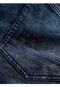 Ombre Clothing - Spodnie męskie marmurkowe JOGGERY z przeszyciami - niebieskie V1 OM-PADJ-0108 - XXL. Kolor: niebieski. Materiał: jeans, bawełna, poliester #9