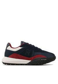 TOMMY HILFIGER - Tommy Hilfiger Sneakersy Retro Modern Runner Mix FM0FM04363 Granatowy. Kolor: niebieski. Materiał: zamsz, skóra #5