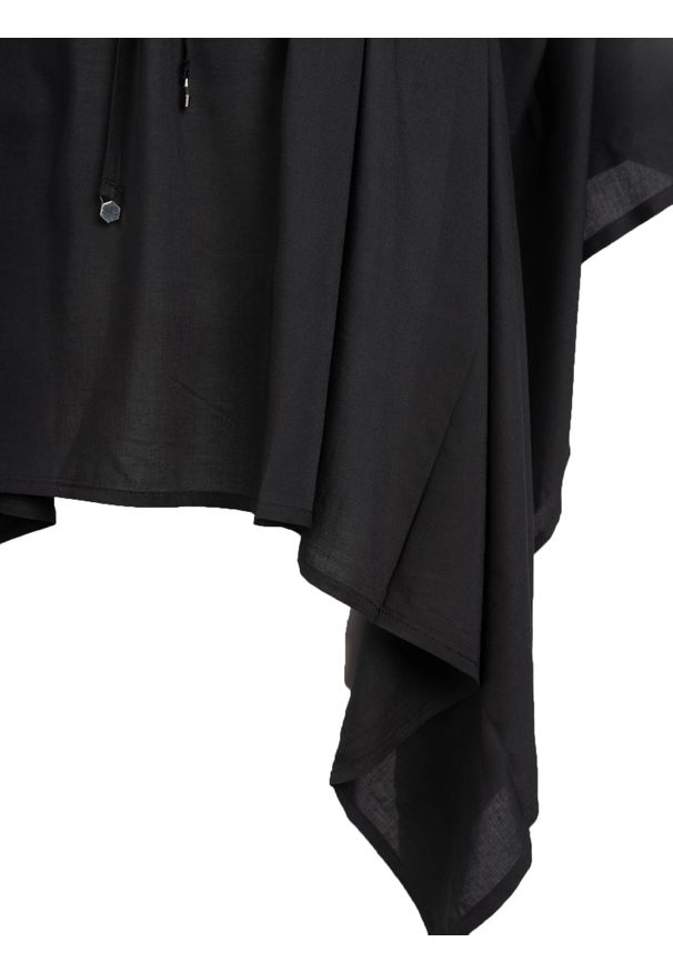 Philipp Plein Ponczo | DMPPP13 | Poncho | Kobieta | Czarny. Typ kołnierza: dekolt w kształcie V. Kolor: czarny. Materiał: wiskoza. Długość rękawa: krótki rękaw. Długość: krótkie