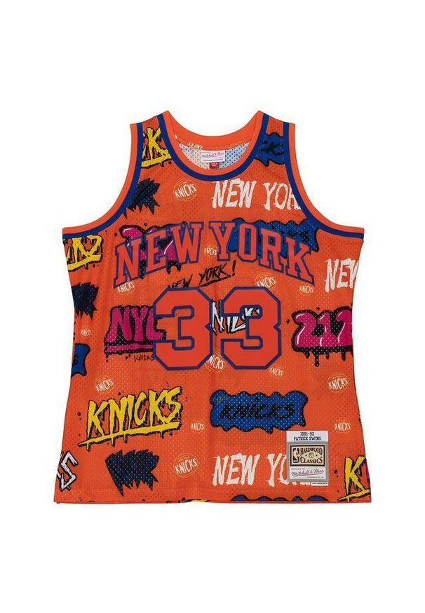 Mitchell & Ness - Koszulka z naklejką New York Knicks Swingman 1991/92. Kolor: pomarańczowy. Sport: koszykówka