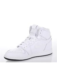 Buty do chodzenia dla dzieci Nike Air Jordan 1 Retro High OG BG. Wysokość cholewki: za kostkę. Kolor: biały, wielokolorowy. Materiał: skóra, syntetyk, tkanina, materiał. Szerokość cholewki: normalna. Model: Nike Air Jordan. Sport: turystyka piesza