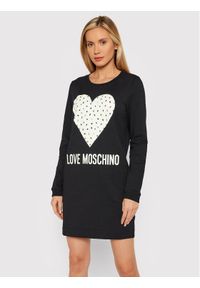 Love Moschino - Sukienka dzianinowa LOVE MOSCHINO. Kolor: czarny. Materiał: dzianina