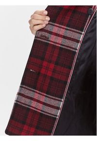 TOMMY HILFIGER - Tommy Hilfiger Płaszcz przejściowy Tartan WW0WW40256 Czerwony Regular Fit. Kolor: czerwony. Materiał: wełna #4